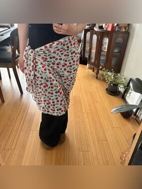 Cherry print swim coverup